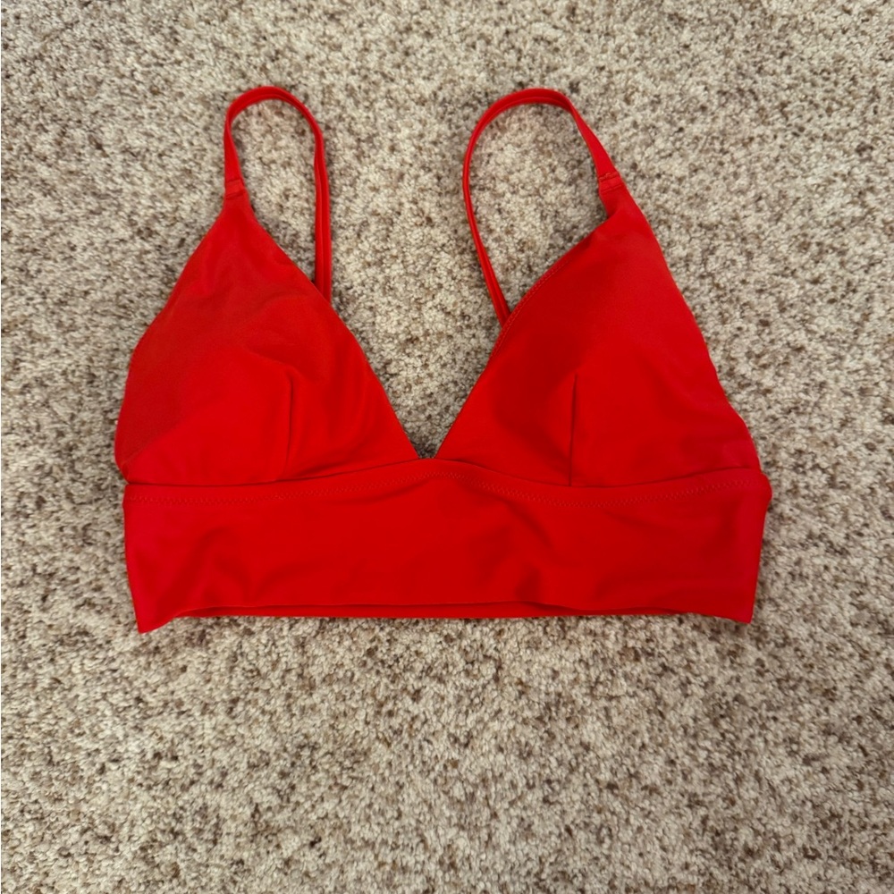 Aerie Red Bikini Top Vibrant Swimwear